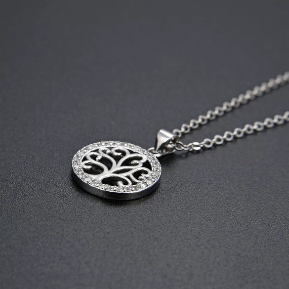 Minimalist Copper Tree Of Life Pendant Necklace With Hollow Design And Electroplated Finish Cross Chain Jewelry