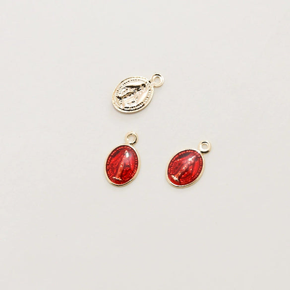 Minimalist Coppercoated Gold Oval Portrait Pendant Jewelry Making Accessories Electroplated