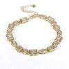 Minimalist Creative Color Geometric Zircon Copper Gold Plated Electroplated Fashion Necklace Bracelet Set For Women