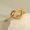 Minimalist Design Stainless Steel Bracelet Plated With Gold Geometric Knotted Intertwined Hand Jewelry