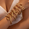 Minimalist Design Stainless Steel Bracelet Plated With Gold Geometric Knotted Intertwined Hand Jewelry