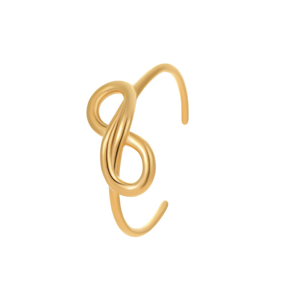Minimalist Design Stainless Steel Bracelet Plated With Gold Geometric Knotted Intertwined Hand Jewelry