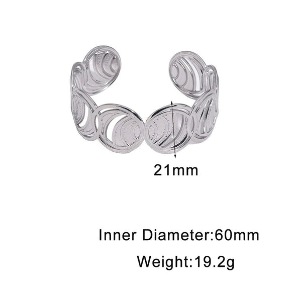 Minimalist Electroplated Stainless Steel Geometric Oval Bracelet For Women Fade Resistant Highend Style