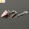 Minimalist Electroplated Titanium Steel Amethyst Cone Pendant Necklace Unisex Jewelry Accessory