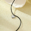 Minimalist Fashion Stainless Steel Necklace With Peach Heart Pendant 18K Gold Plated Oil Wax Rope Chain Jewelry For Women