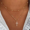 Minimalist Figure Eight Cross Necklace For Women Copper Geometric Pendant Clavicle Chain With Zircon Inlay And Electroplated Finish