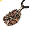 Minimalist Flower Pendant Necklace With Natural Stone And Crystal On Wax Rope Plated Bronze Jewelry For Women