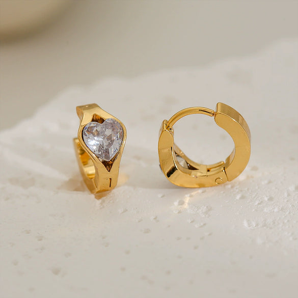 Minimalist French Retro Light Luxury Design Stainless Steel Geometric Electroplated Earrings Unisex
