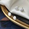 Minimalist Freshwater Pearl Earrings With S925 Silver Needle And Special Shape