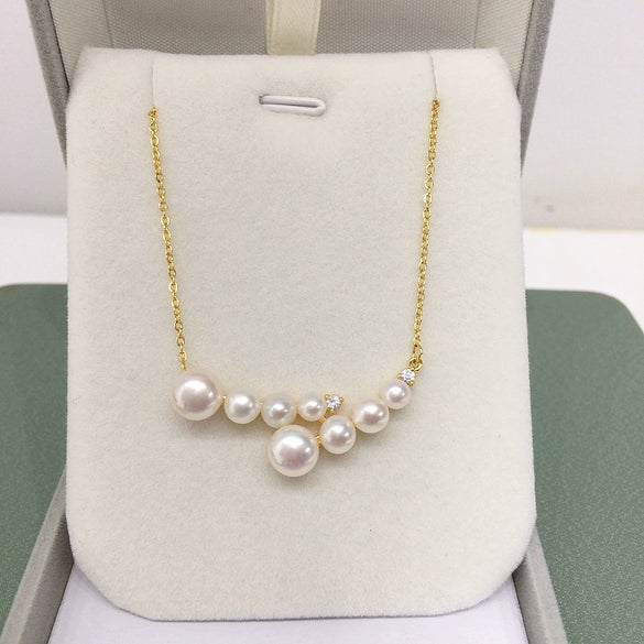 Minimalist Freshwater Pearl Pendant Jewelry With Copper Accessories And Flat Round Or Bun Round Pearls