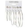 Minimalist Geometric Alloy Hoop Earring Set With Electroplating For Women