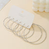 Minimalist Geometric Alloy Hoop Earring Set With Electroplating For Women