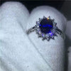 Minimalist Geometric Alloy Ring With Blue Zircon Electroplated Unisex Fashion Jewelry