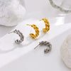 Minimalist Geometric Braided Twist Goldplated Stainless Steel Earrings Accessories
