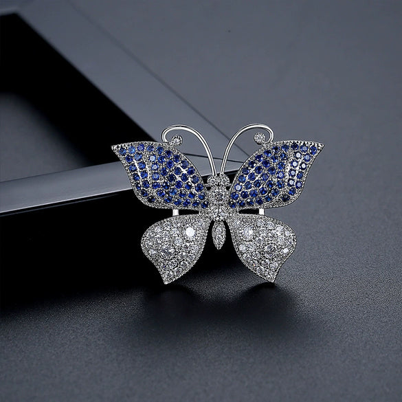 Minimalist Geometric Butterfly Brooch Electroplated Copper Clothing Pin For Women Elegant Fashion Gift Accessory
