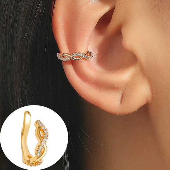 Minimalist Geometric Clipon Earrings Copper Metal Bee Snakeshaped Ear Cuffs Diamond Design