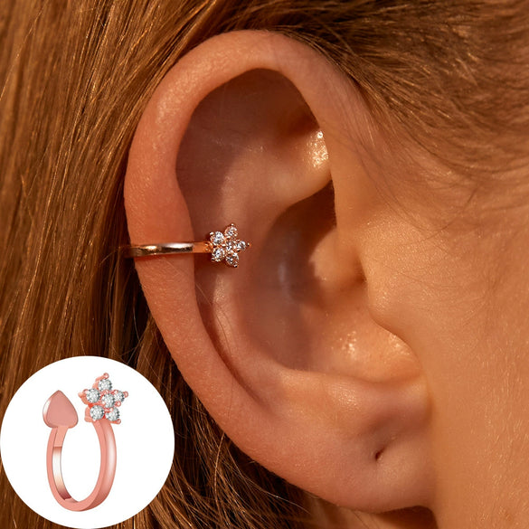 Minimalist Geometric Clipon Earrings Copper Metal Bee Snakeshaped Ear Cuffs Diamond Design