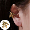 Minimalist Geometric Clipon Earrings Copper Metal Bee Snakeshaped Ear Cuffs Diamond Design