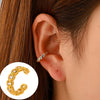 Minimalist Geometric Clipon Earrings Copper Metal Bee Snakeshaped Ear Cuffs Diamond Design
