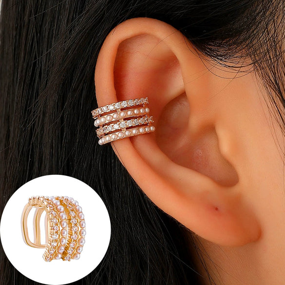 Minimalist Geometric Clipon Earrings Copper Metal Bee Snakeshaped Ear Cuffs Diamond Design