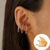 Minimalist Geometric Clipon Earrings Copper Metal Bee Snakeshaped Ear Cuffs Diamond Design