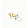 Minimalist Geometric Cross Shaped Rhinestone Ear Cuffs And Small Hoop Earrings For Women Copper Electroplated Fashion Jewelry