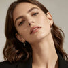 Minimalist Geometric Cross Shaped Rhinestone Ear Cuffs And Small Hoop Earrings For Women Copper Electroplated Fashion Jewelry