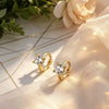 Minimalist Geometric Cross Shaped Rhinestone Ear Cuffs And Small Hoop Earrings For Women Copper Electroplated Fashion Jewelry