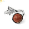 Minimalist Geometric Crystal Ring Adjustable Open Band Fashion Micro Inlaid Exquisite Unisex Jewelry