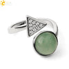 Minimalist Geometric Crystal Ring Adjustable Open Band Fashion Micro Inlaid Exquisite Unisex Jewelry