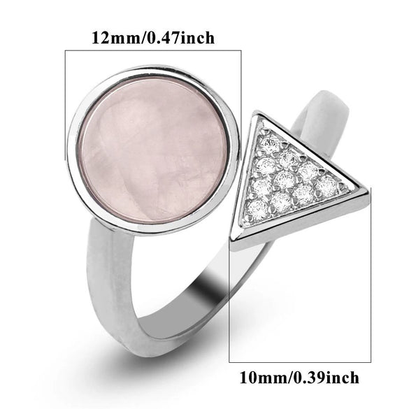 Minimalist Geometric Crystal Ring Adjustable Open Band Fashion Micro Inlaid Exquisite Unisex Jewelry