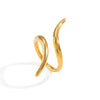 Minimalist Geometric Curved Cast Open Stainless Steel Electroplated 18K Gold Unisex Ring Jewelry