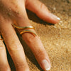 Minimalist Geometric Curved Cast Open Stainless Steel Electroplated 18K Gold Unisex Ring Jewelry