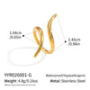Minimalist Geometric Curved Cast Open Stainless Steel Electroplated 18K Gold Unisex Ring Jewelry