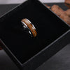 Minimalist Geometric Curved Tungsten Steel Ring With Goldtone Inlaid Line Electroplated Unisex Jewelry