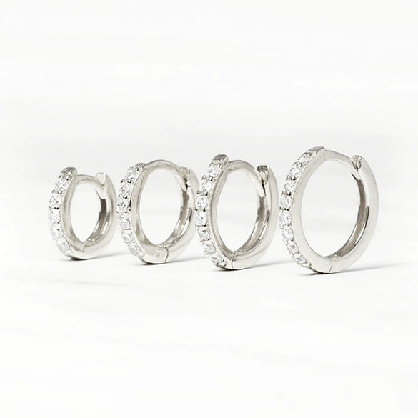Minimalist Geometric Design Unisex S925 Sterling Silver Circle Earrings With Zircon And Diamond Treatment Fashion Jewelry