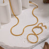 Minimalist Geometric Electroplated Stainless Steel Chain Necklace And Bracelet Set For Unisex