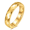 Minimalist Geometric Faceted Rhombus Tungsten Steel Ring With Electroplated Finish For Unisex Couple Style Wholesale