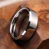 Minimalist Geometric Flat Band Ring In Tungsten Steel Fully Polished Electroplated Finish Unisex Matching Couple Rings