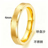 Minimalist Geometric Frosted Stainless Steel Rings With Double Beveled Edges And Electroplated Finish Wholesale