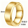 Minimalist Geometric Frosted Stainless Steel Rings With Double Beveled Edges And Electroplated Finish Wholesale