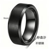Minimalist Geometric Frosted Stainless Steel Rings With Double Beveled Edges And Electroplated Finish Wholesale