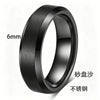Minimalist Geometric Frosted Stainless Steel Rings With Double Beveled Edges And Electroplated Finish Wholesale