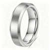 Minimalist Geometric Frosted Stainless Steel Rings With Double Beveled Edges And Electroplated Finish Wholesale