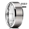 Minimalist Geometric Frosted Tungsten Steel Couple Rings With Double Beveled Edges And Electroplated Finish For Unisex Jewelry