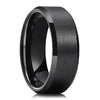 Minimalist Geometric Frosted Tungsten Steel Couple Rings With Double Beveled Edges And Electroplated Finish For Unisex Jewelry