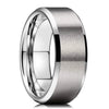 Minimalist Geometric Frosted Tungsten Steel Couple Rings With Double Beveled Edges And Electroplated Finish For Unisex Jewelry