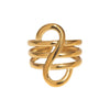 Minimalist Geometric Gold Electroplated Stainless Steel Non Fading Open Ring For Women