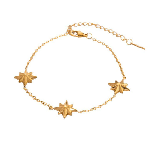 Minimalist Geometric Heartshaped Stainless Steel 18K Goldplated Bracelet Jewelry For Women