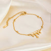 Minimalist Geometric Heartshaped Stainless Steel 18K Goldplated Bracelet Jewelry For Women